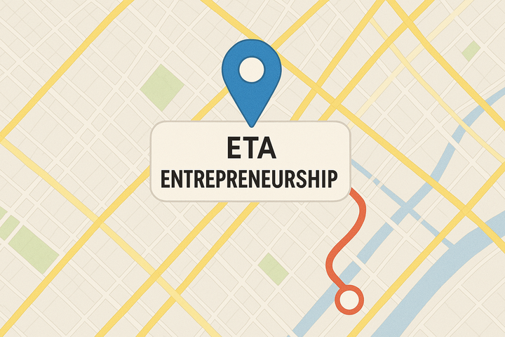 image of a map that has the abbreviation ETA with the time of Entrepreneurship